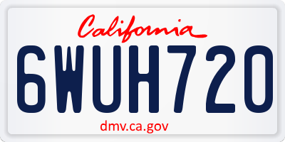 CA license plate 6WUH720
