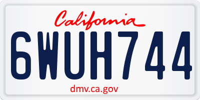 CA license plate 6WUH744