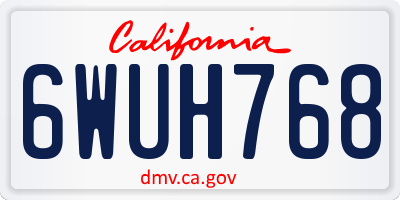 CA license plate 6WUH768