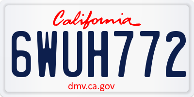 CA license plate 6WUH772