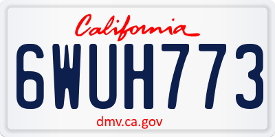 CA license plate 6WUH773