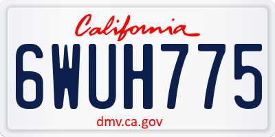CA license plate 6WUH775