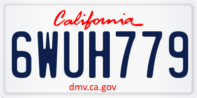 CA license plate 6WUH779