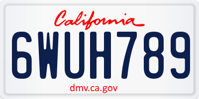 CA license plate 6WUH789