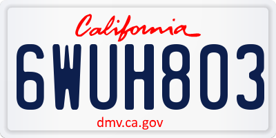 CA license plate 6WUH803