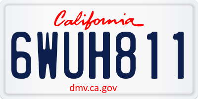CA license plate 6WUH811