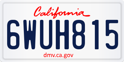 CA license plate 6WUH815