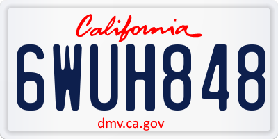 CA license plate 6WUH848