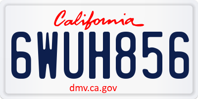CA license plate 6WUH856