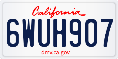 CA license plate 6WUH907