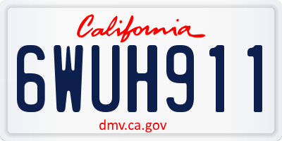 CA license plate 6WUH911