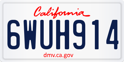 CA license plate 6WUH914