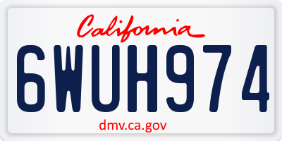 CA license plate 6WUH974