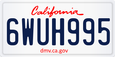 CA license plate 6WUH995