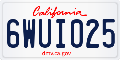 CA license plate 6WUI025
