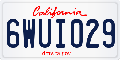 CA license plate 6WUI029