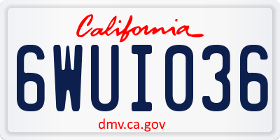 CA license plate 6WUI036