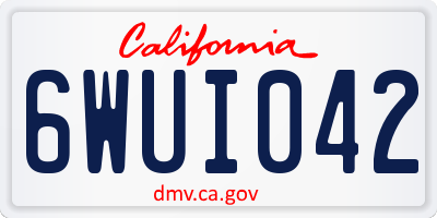 CA license plate 6WUI042