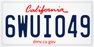 CA license plate 6WUI049