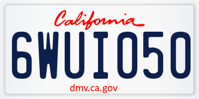 CA license plate 6WUI050