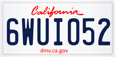 CA license plate 6WUI052