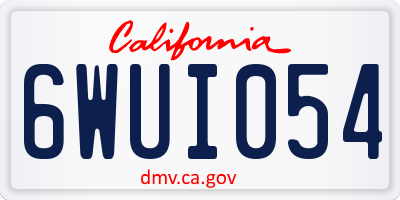 CA license plate 6WUI054