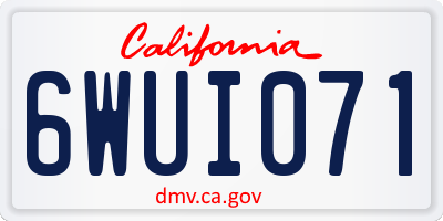 CA license plate 6WUI071