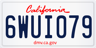 CA license plate 6WUI079