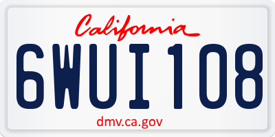 CA license plate 6WUI108