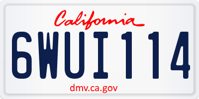 CA license plate 6WUI114
