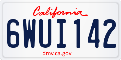 CA license plate 6WUI142