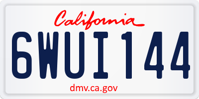 CA license plate 6WUI144