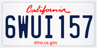 CA license plate 6WUI157
