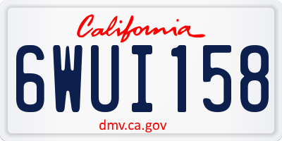 CA license plate 6WUI158