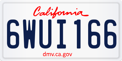 CA license plate 6WUI166