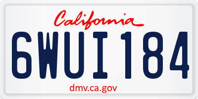 CA license plate 6WUI184