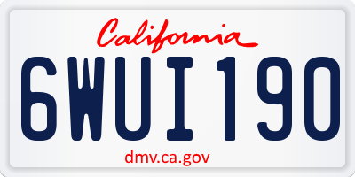 CA license plate 6WUI190