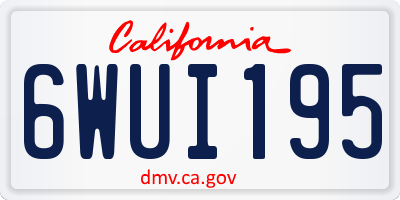 CA license plate 6WUI195