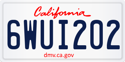 CA license plate 6WUI202