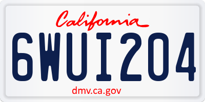 CA license plate 6WUI204