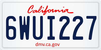 CA license plate 6WUI227