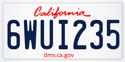 CA license plate 6WUI235