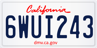 CA license plate 6WUI243