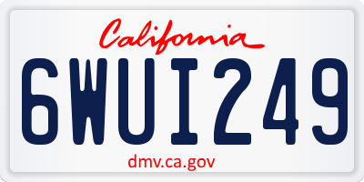 CA license plate 6WUI249
