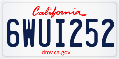 CA license plate 6WUI252