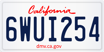 CA license plate 6WUI254