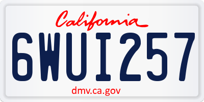 CA license plate 6WUI257