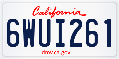 CA license plate 6WUI261