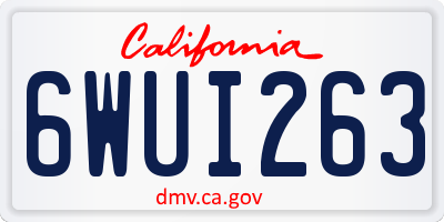 CA license plate 6WUI263