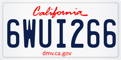 CA license plate 6WUI266